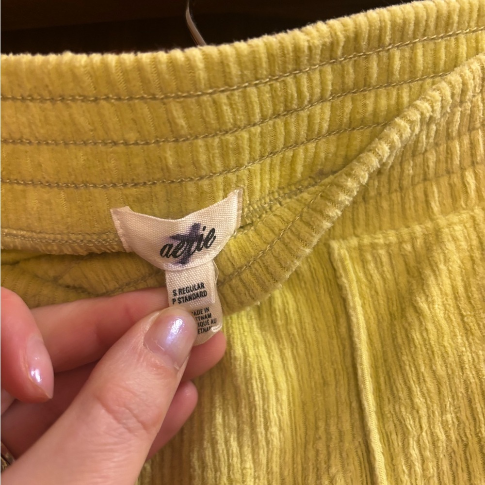 aerie Yellow Ribbed Flare Pants - Picture 5 of 6